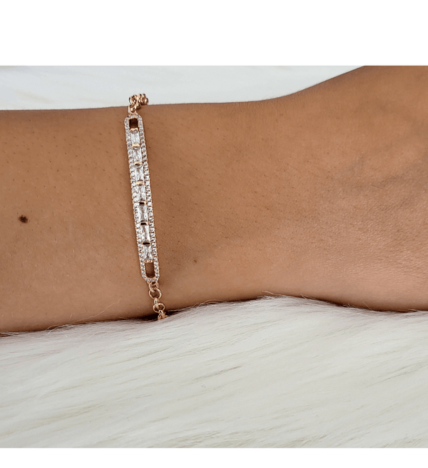 Edelstahl Armband 18K vergoldet mit Zirkonia-Steine